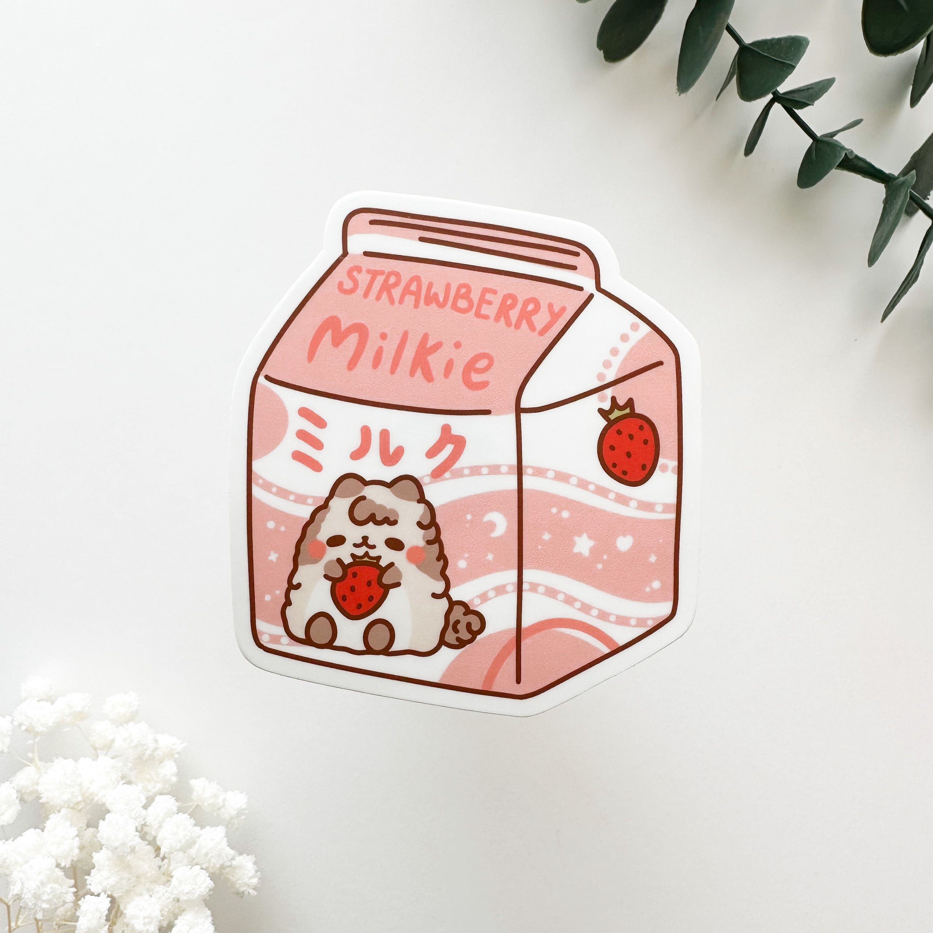 Strawberry Milkie Vinyl Sticker Milkteanco