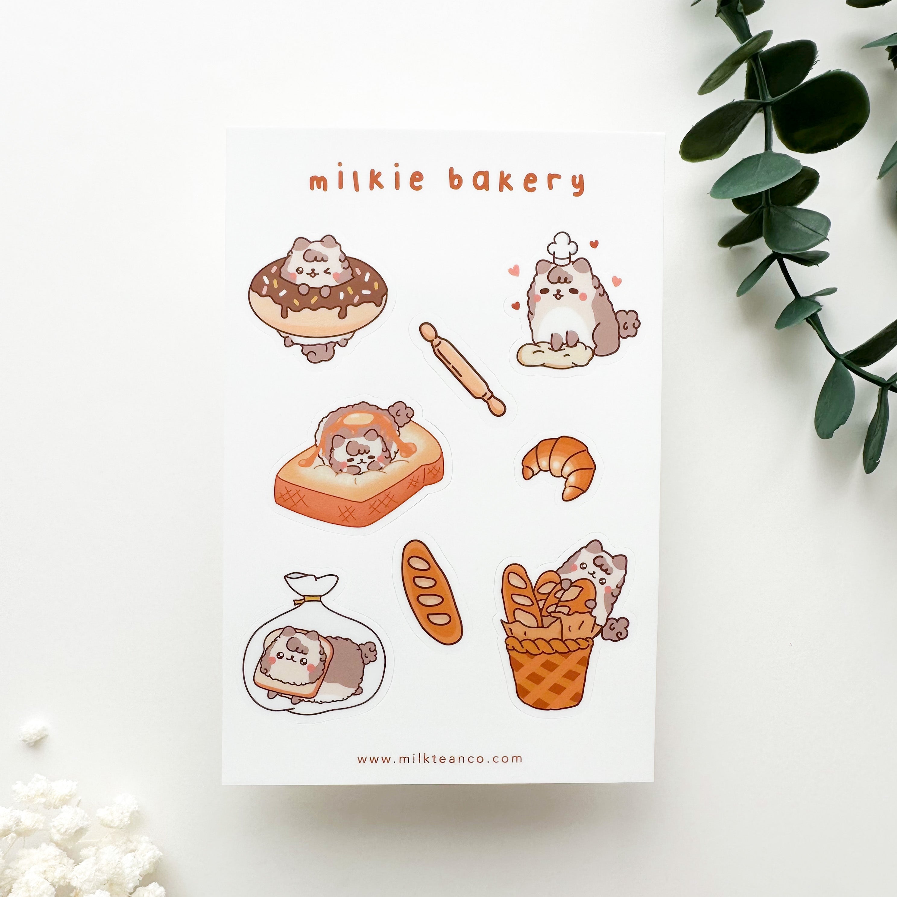 Bakery Milkie Sticker Sheet Milkteanco