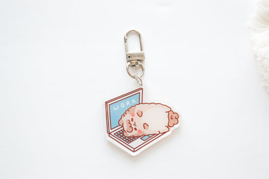 Laptop Milkie Overworked Keychain