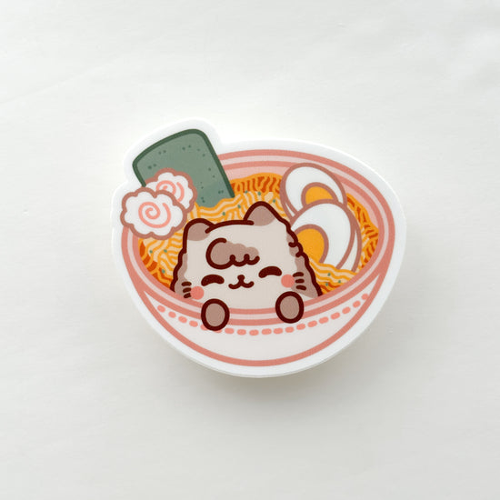 Cat in Ramen Noodle Vinyl Sticker