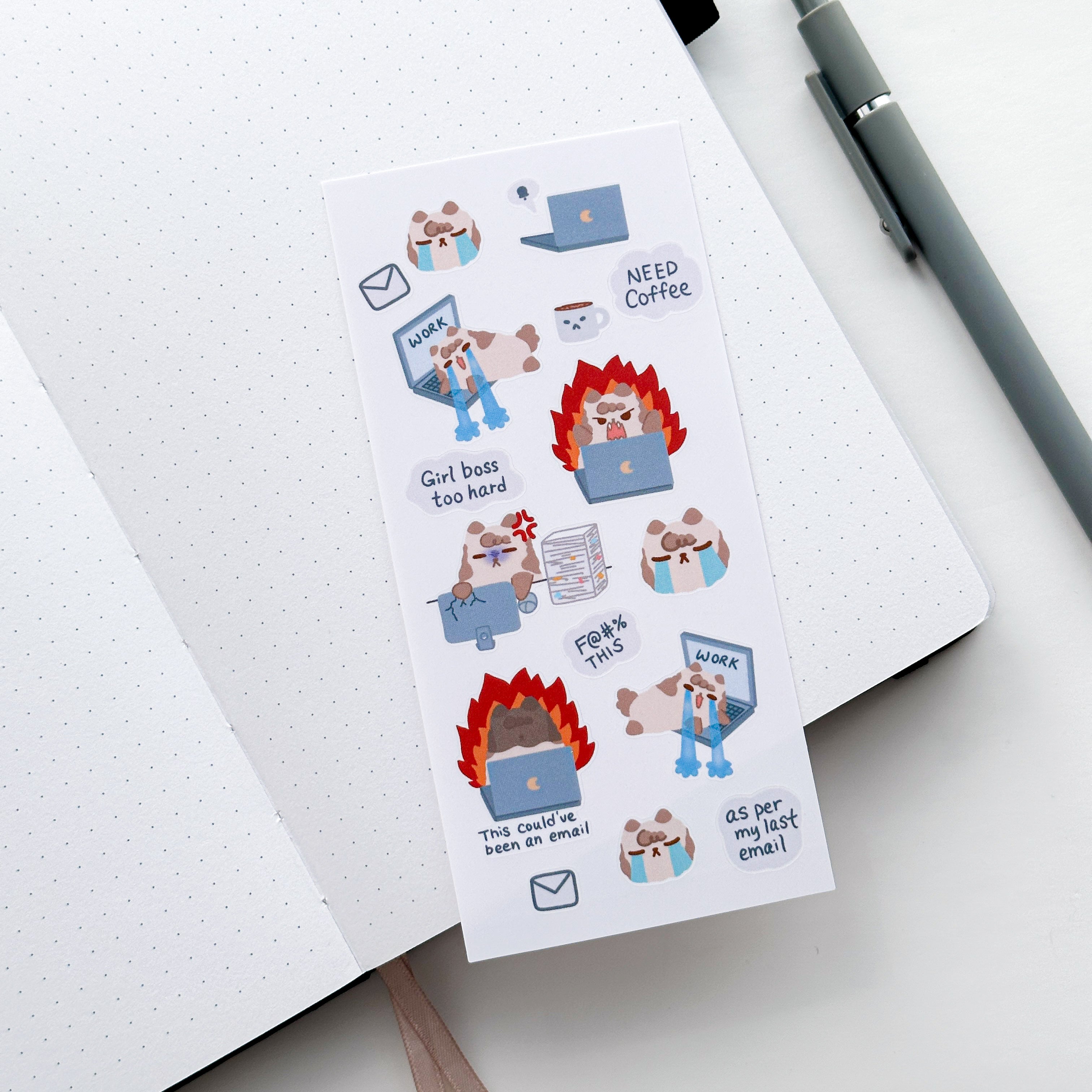 Work Life Sticker Sheet – milkteanco