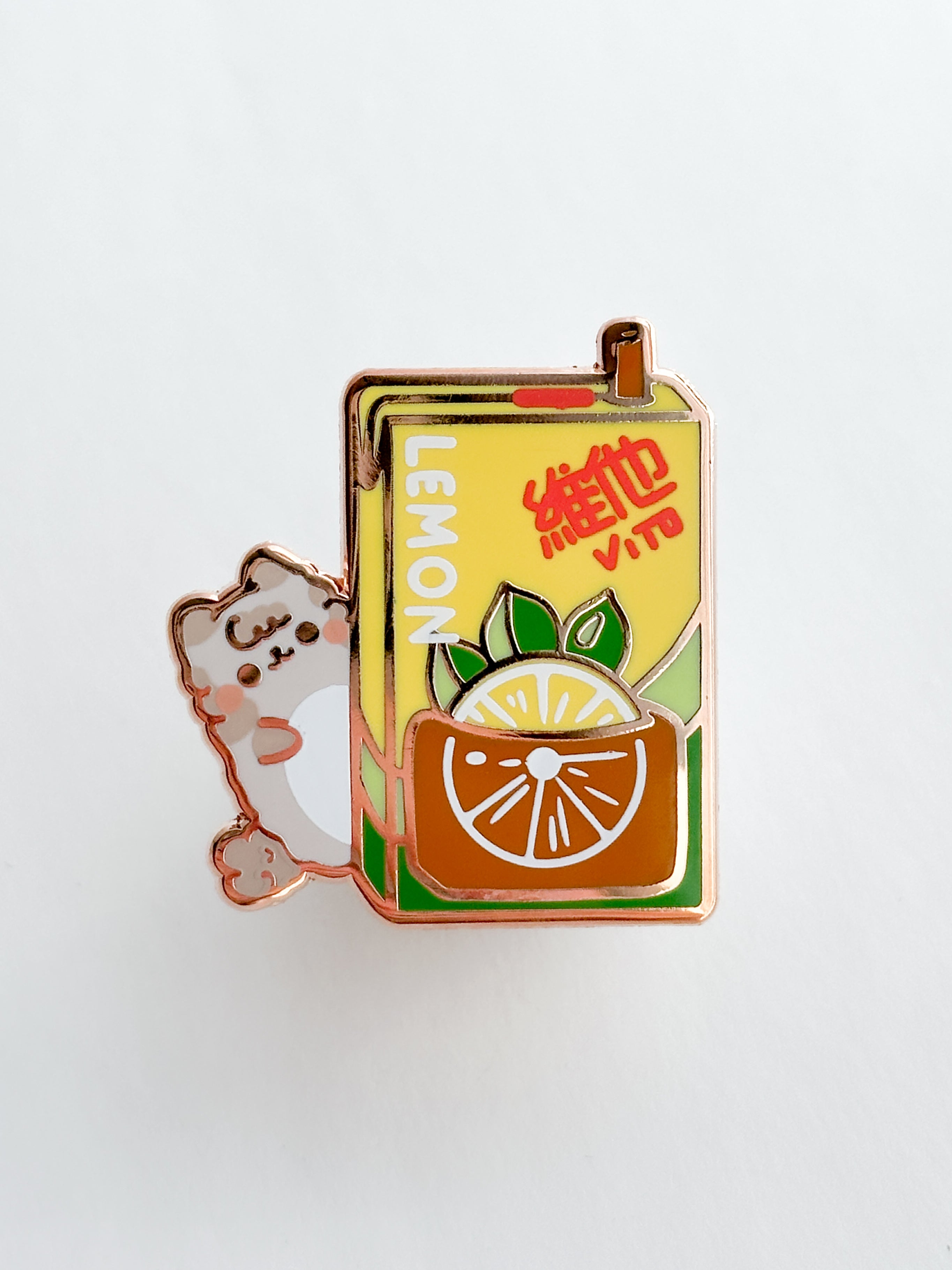 茶 pinokio18 Lemon Tea Enamel Pin – milkteanco