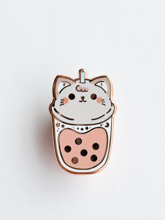 Cat Bubble Tea Enamel Pin