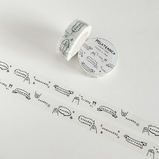 Milkie Day of the Week Washi Tape