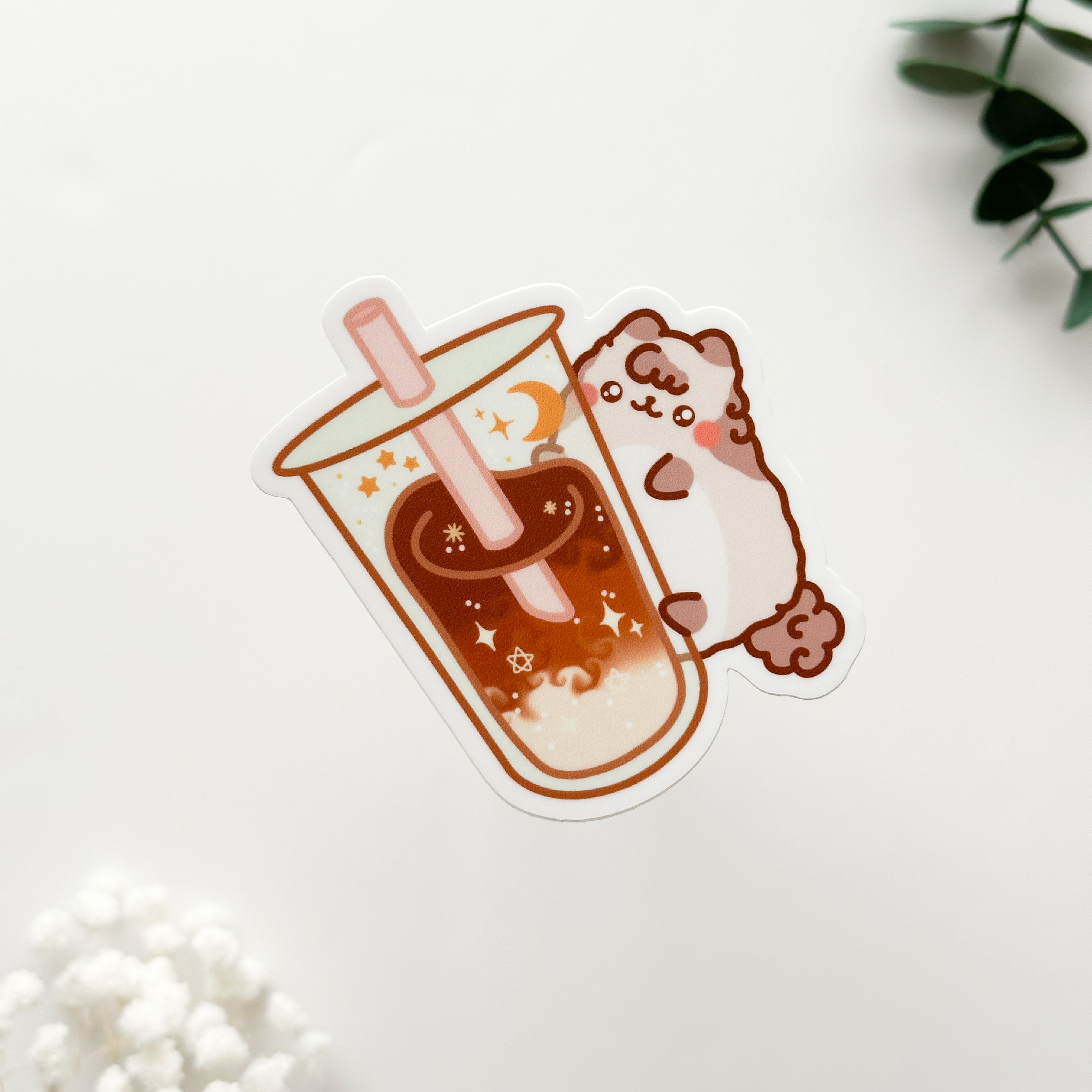 Milkie With Iced Coffee Vinyl Sticker Milkteanco