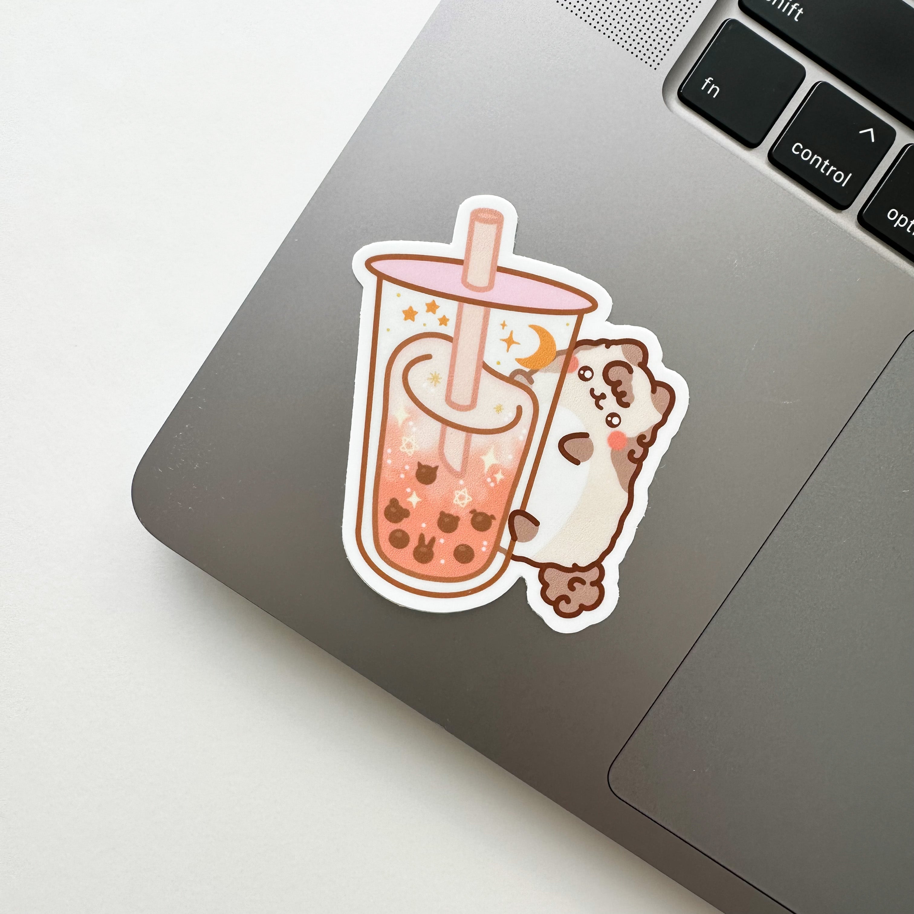 Milkie With Boba Tea Vinyl Sticker Milkteanco